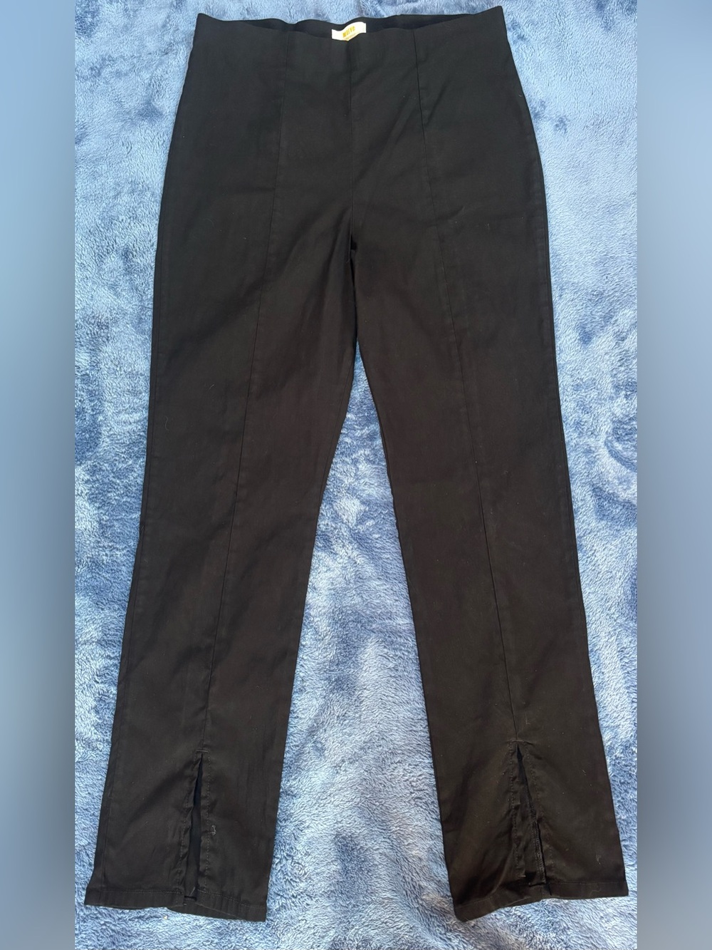 Maeve by Anthropologie Split-Front Black Pull-On Pants, Size L